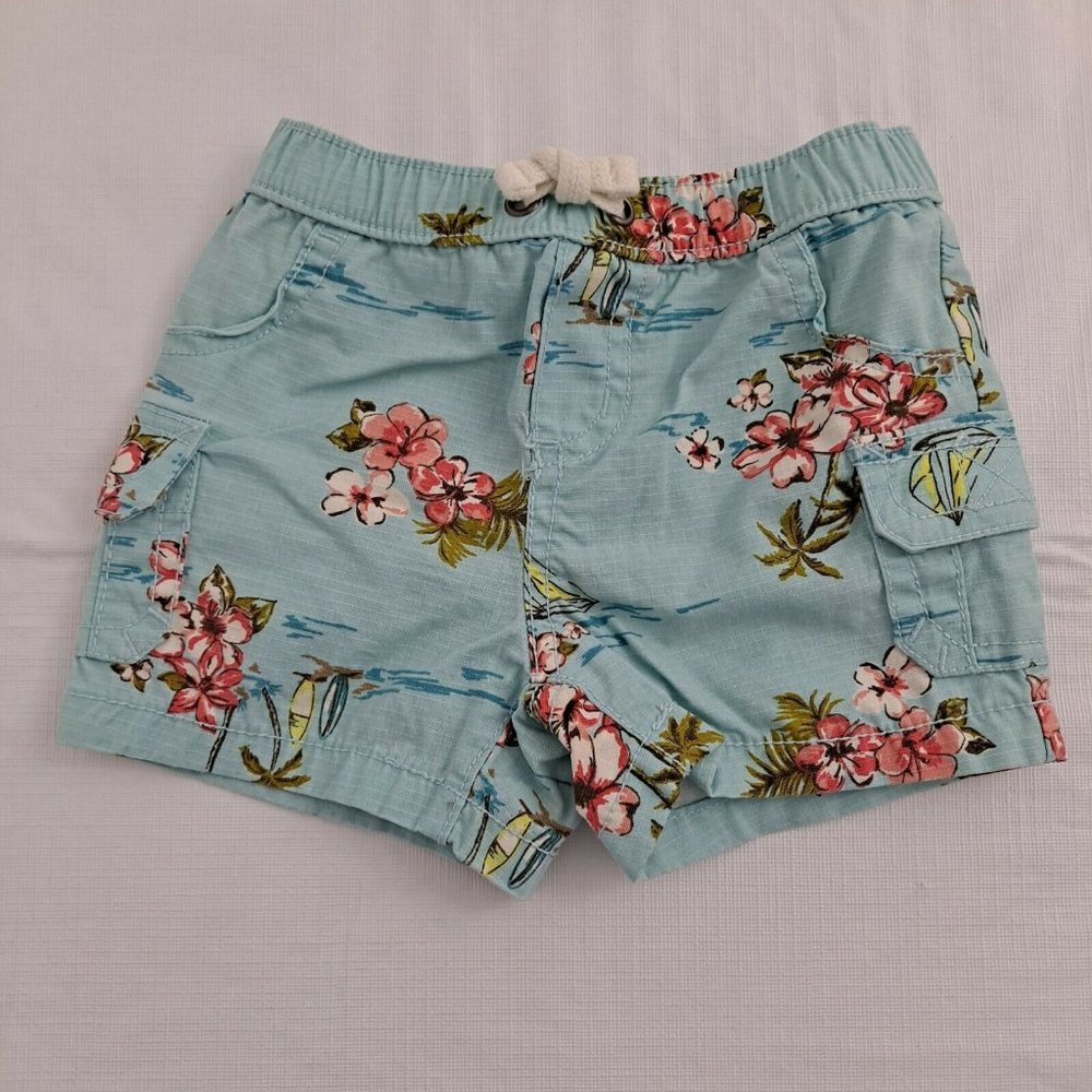 Carter's Baby Toddler 6 Months Shorts Blue Floral Sailboat